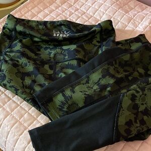 NICOLE MILLER SPORT Green Floral Leggings
